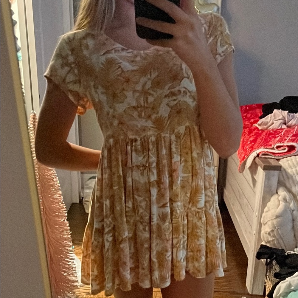 Floral Print Short Sleeve Dress